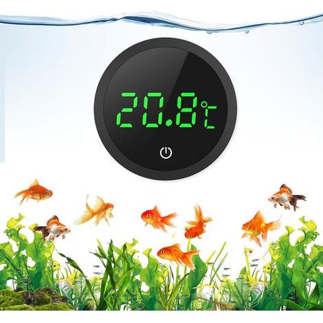 Thermomètre d'Aquarium, Thermomètre LCD Numérique d'Aquarium Haute Précision 0,1 ℃ avec Boutons Tactiles, Batterie Remplaçable pour Aquarium à Tortues et Aquarium en Verre Tropical (1/5)