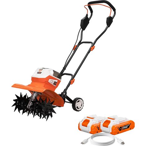Motobineuse sans fil RURIS 4044e Brushless 2x20V 40V - Largeur de Travail 30 cm - Profondeur de Travail 20 cm - 6 Couteaux Jardin Serre - Avec 2 Batteries (1/5)