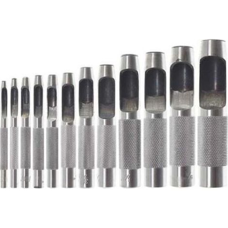SET 12  PZ PUNZONI FUSTELLE PER CUOIO - FUSTELLA