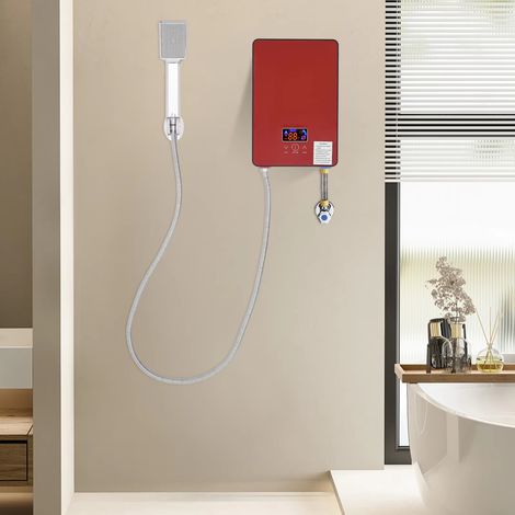 Chauffe-eau électrique instantané sans réservoir, 6500 W, modèle sous évier ou pour douche avec affichage numérique, idéal pour hôtels et buanderies