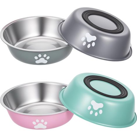 4 x 850ml Stainless Steel Dog Bowls (1/5)