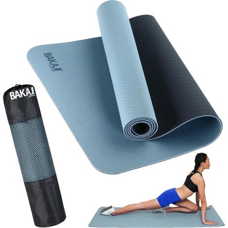 Tappetino Yoga Aerobica Pilates Tappeto Allenamento Fitness Palestra Azzurro Blu
