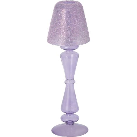 Photophore Lampe en Verre "Silje" 31cm Lilas (1/3)