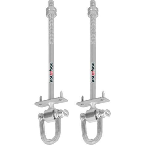 Lot de 2 crochets de balançoire M10 x 190 mm – Acier galvanisé – Charge maximale élevée – Fixation hamac et fauteuil suspendu-NANOTEH (1/5)