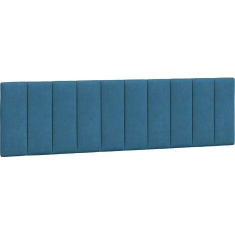 Coussin de tête de lit Hanko bleu 180 cm velours CFW62265 (1/5)