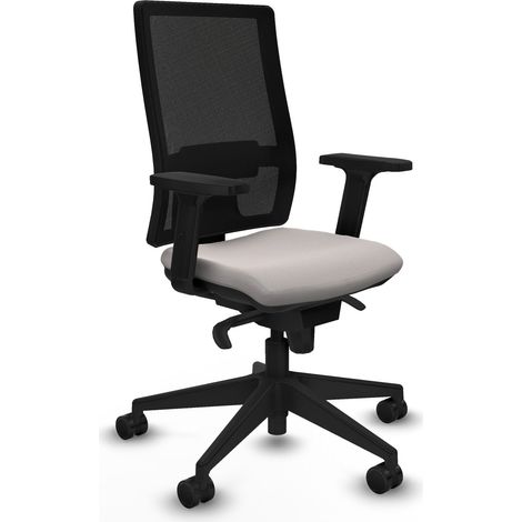 Horna sincro malla negra similpiel blanco brazos 2D base piramidal ruedas 65mm nailon (1/5)