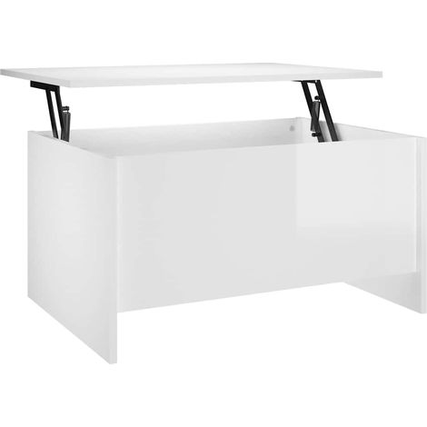 Maison Exclusive - Tavolino Salotto Bianco Lucido 80x55,5x41,5cm Legno Multistrato (1/5)