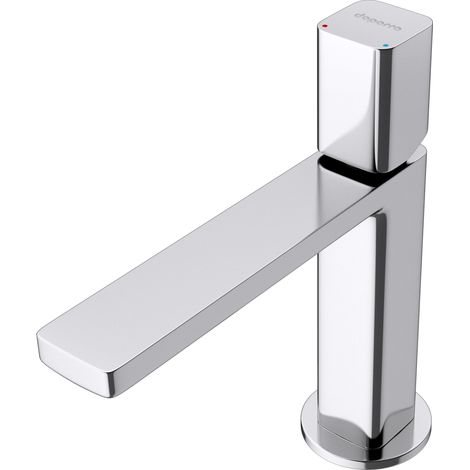doporro® Mezclador monomando de lavabo plateado 30,9 cm de altura Grifo de lavabo, angular Grifo de lavabo, conexión DIN