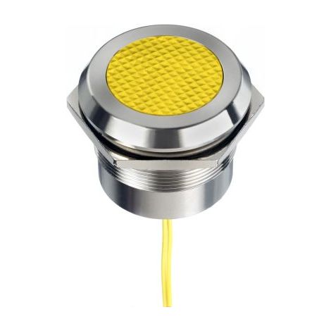 Voyant LED lumineux Jaune RS PRO, dia. 30mm, 12 24V c.a. / V c.c., taille de la lampe 18.2 mm, IP67, IP69K ( Prix pour 1 )
