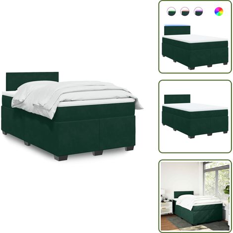 Boxspringbett mit Matratze Dunkelgrün 120x200 cm Samt - Boxspringbett - Doppelbett - Samtbett - Samt - Liegekomfort (1/5)