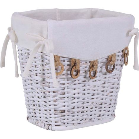 Gettacarta rattan cocco juta rettangolare foderato, 25x20x25 cm