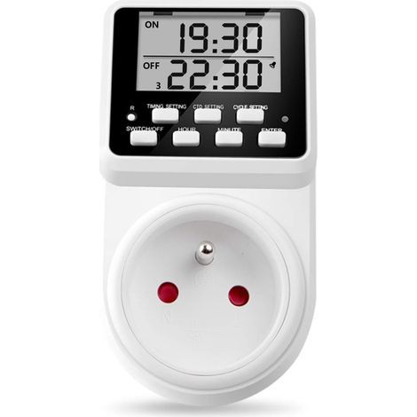 Zócalo programable DigitalZOLGINAH y programador, zócalo eléctrico de ciclo recíproco y repetitivo, zócalo con temporizador de cuenta regresiva (1/5)