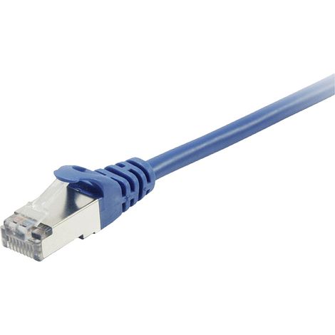 Equip 605537 RJ45 Patchkabel CAT 6 S/FTP 0.50 m Blau vergoldete Steckkontakte 1 St.