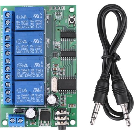 Irovami AD22B04 Décodeur de signal DTMF 4 canaux 12 V, relais, télécommande téléphonique, automate programmable (1/5)