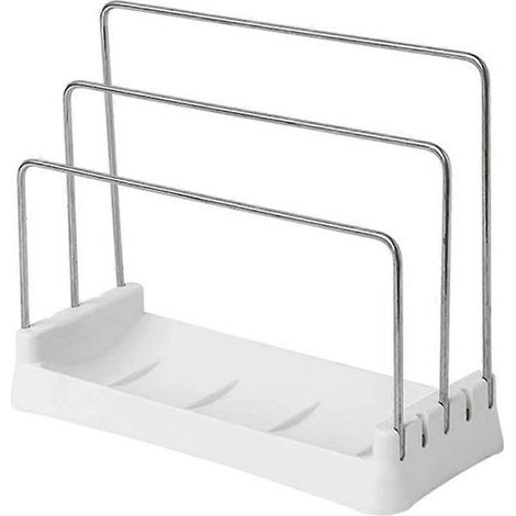 Porte-planches à découper, étagère de rangement pour ustensiles de cuisine, blanc (1/5)