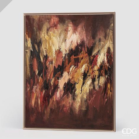 EDG Enzo De Gasperi Quadro Abstract Rettangolare Fiamme 150x120 cm – Decorazione Parete Design Moderno Casa (1/2)