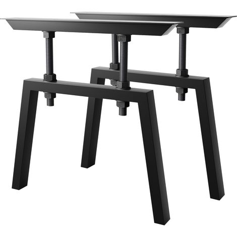 MetaloPro Tischbeine Thusia Screw – Schwarze Metallbeine Mit Höhenverstellbarem System Für Arbeitstische Im Industrial-Stil, Ideal Für Büros Und Kreative Arbeitsbereiche
