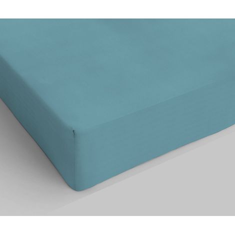 Italian Bed Linen Lenzuolo sotto con Angoli Max Color, Lino, Ottanio, 1 Posto e Mezzo (1/4)