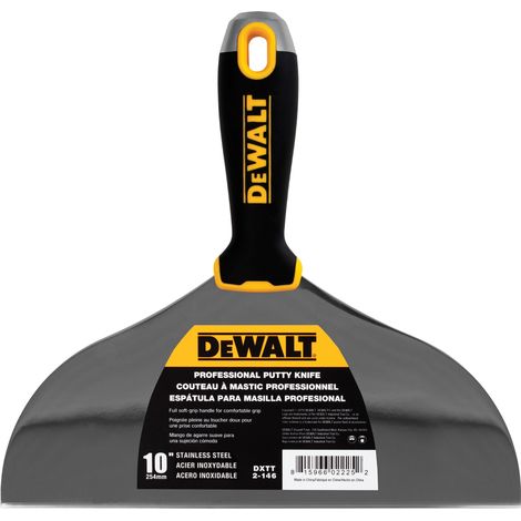 DeWALT Spachtel 254mm Klinge Edelstahl Soft Grip Malerspachtel Trockenbau 2-146 (1/4)