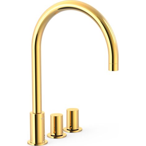 MONOMANDO LAVABO ORO 24K 215MM VOLANTE DE REPISA