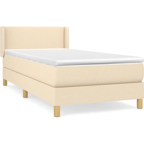 Maison Exclusive - Giroletto a Molle con Materasso Crema 90x200 cm inTessuto (1/5)