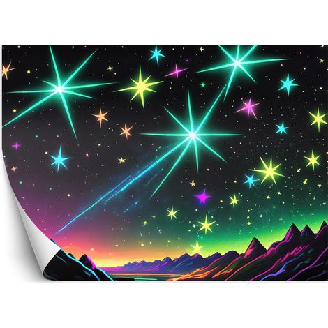 Fototapete Aurora Borealis Landschaft Neon 100x70 cm (1/5)