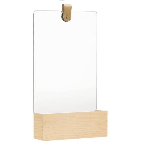 322802 vidaXL Wall Mirror Solid Pinewood 23x39,5 cm (1/2)
