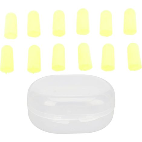 12 bouchons d'oreilles en mousse jaune, réduction de bruit efficace 36dB, anti-bruit souples, protection auditive (1/5)