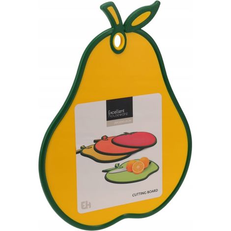 Tagliere da cucina colorato, 30x28x8 cm, in plastica, a forma di frutta.