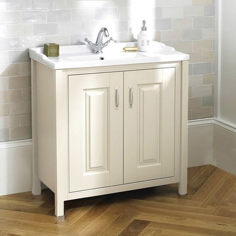 Chiltern 800mm Freestanding Vanity Basin Unit Ivory (1/5)