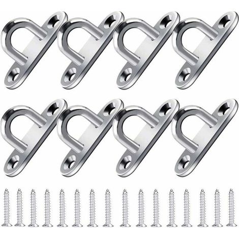 EASYCOMFORT Crochet Acier Inoxydable (8pcs) - Support Mural pour Charges Lourdes (5x2cm) - Crochets métal Forme U avec 2 Trous retient jusqu'à 40 kg Poids, Crochets Mural à Visser Patères à visseren-F (1/5)