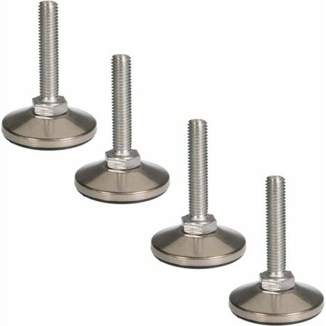 4x Pied réglable ajustable M10 x 50 mm acier inox vérin vis réglage poussoir butée