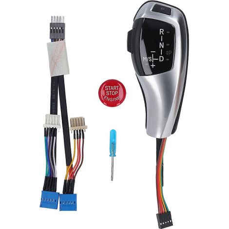 Roter LED-Gangwahlschalter mit Motorstartknopf, Zierleistensatz für 6er BMW E63 E64 Phase 1 2004-2006 (1/5)