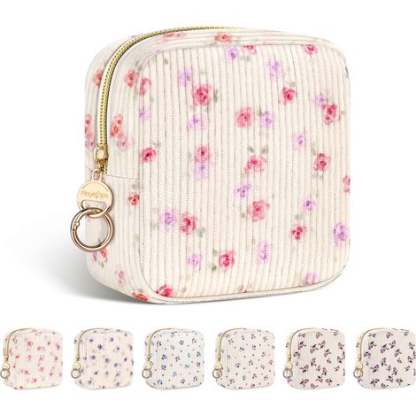12,5512,5cm Pochette Serviette Hygiénique Sac Rangement Tampons Hygiéniques Femme Protège Slip Culotte Menstruelle Pochette Tissu pour Anniversaire Cadeau Premieres Régles Jeune Filles(Rose Rose) (1/5)