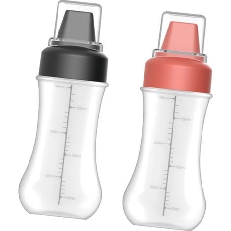 Lot de 2 Bouteilles Souples de 350ml pour Condiments avec Graduation, Étanchéité, Cuisine Maison