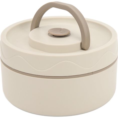Boîte à lunch 420 ml, boîte à lunch ronde isotherme, récipient de cuisson isotherme, boîte double couche 304, contenant alimentaire portable pour le bureau et l'extérieur (type isotherme)
