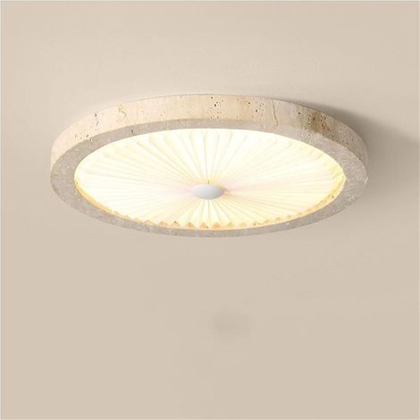 Plafonnier semi-encastré LED en acrylique de 12,9 pouces — Style travertin jaune — Design nordique moderne — Pour chambre et cuisine