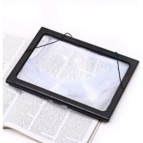 Grande Loupe 3x mains libres pleine page loupe de format A4 avec lumière LED pour lecture (1/4)