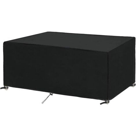 [JAMAIS UTILISÉ] Funda para muebles de jardín 250 x 150 x 90 cm, 420 D, Oxford, negro, rectangular, lona protectora para muebles de exterior, impermeable, resistente al viento, a los rayos UV y al frí