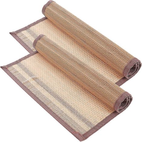 Set de table rectangulaire en bambou (lot de 2), idéal pour la table de cuisine, matériau résistant à la chaleur et protecteur. (1/5)