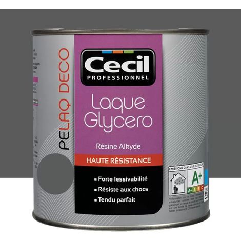 Peinture laque CÉCIL PELAQ DECO Brillant Gris ardoise 0,5 L (1/3)