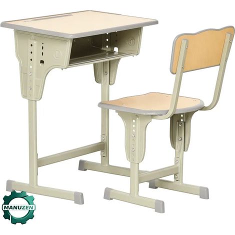 Manuzen - Bureau enfant avec chaise réglable – pupitre avec rangement (1/3)