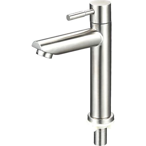 TRIOM Robinet Salle Bain Eau Froide Uniquement Robinet Lavabo Surface Chromé en Cuivre Durable Robinetterie Lave Mains Cartouche Céramique Mousseur Démontable Pratique pour Nettoyer ou Remplacer (1/5)