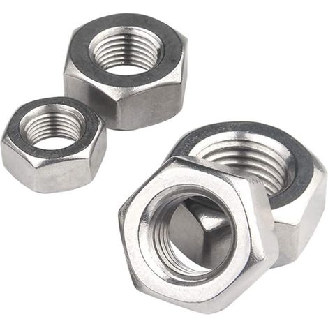 Lot de 20 écrous de sécurité hexagonaux M5 en acier inoxydable DIN 980 Écrou couronne autobloquant V2A A2 Filetage de réglage (1/5)