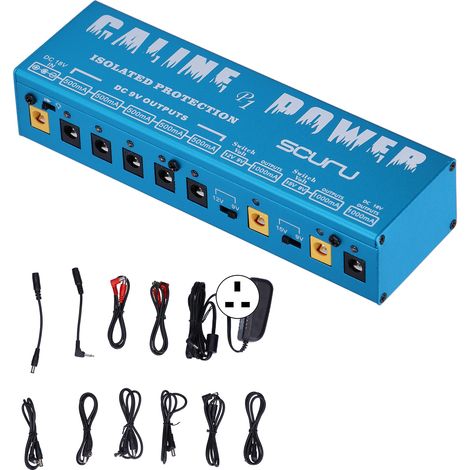 Alimentation isolée pour pédales d'effet guitare CP-05, multi-voies P1, 100-240V avec prise UK. (1/5)