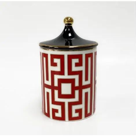 Pot à bougie parfumée en céramique avec couvercle peut également servir de boîte à bijoux, de bougeoir ou de récipient pour fruits secs.