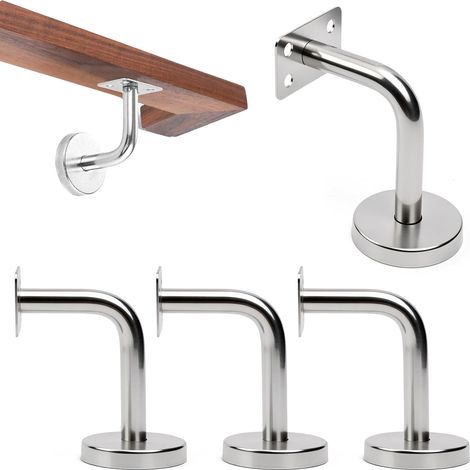 Supports de Main Courante Inox – 60 x 80 mm, Fixation Murale pour Main Courante Carrée ou Rectangulaire en Bois ou Inox, Escalier Intérieur/Extérieur, Visserie Incluse (1/5)