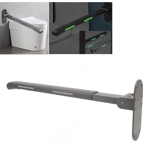 Nannigr Barre D'appui Pliable pour Toilettes Mural,Barre de Sécurité Relevable Wc Handicapé,Poignée WC Rabattable de Salle de Bain pour Handicapé, Âgé, Enceint,Capacité 200 kg