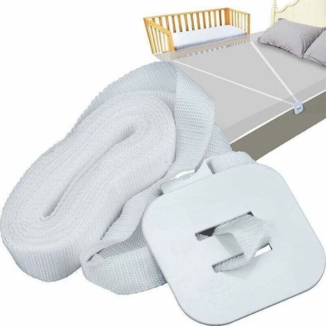 6M Sangle de Lit Cododo, Sangle pour Lit de Bébé Réglable Fixation de Lit d'Appoint Sangle Blanche pour Literie Lit à Sommier Tapissier (1/4)