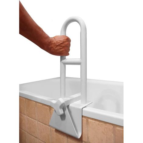 Einstiegshilfe für Badewannen Badewannen mit glattem Rand 8 cm Badewannengriff Haltegriff für Senioren Haltegriff für Badewanne Badewannengriff weiß (1/5)